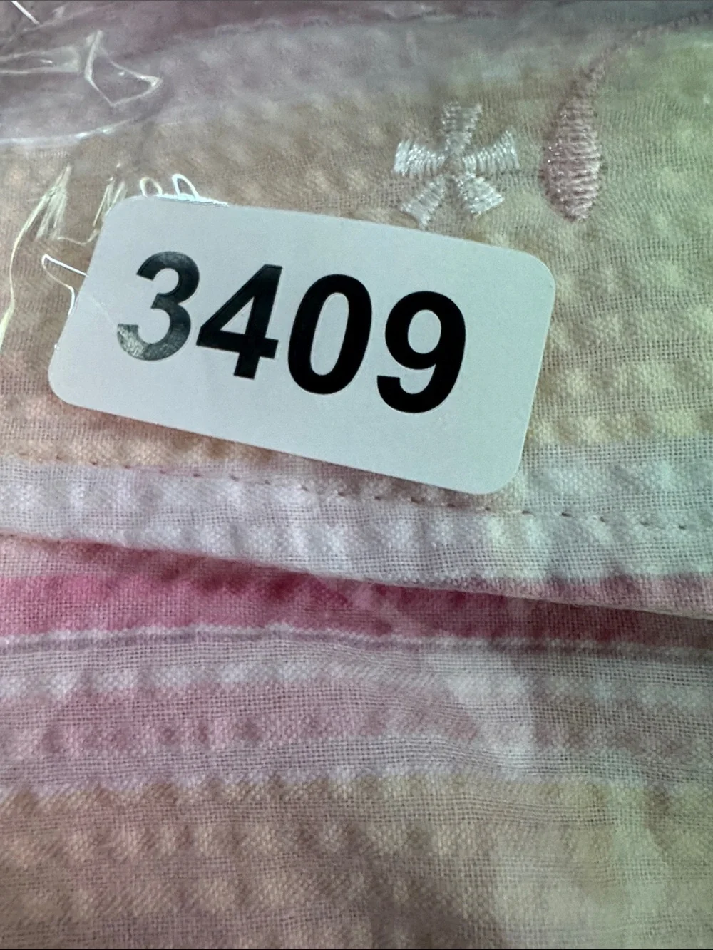 Miss Elaine Zip robe half sleeve pink yellow white cotton blend